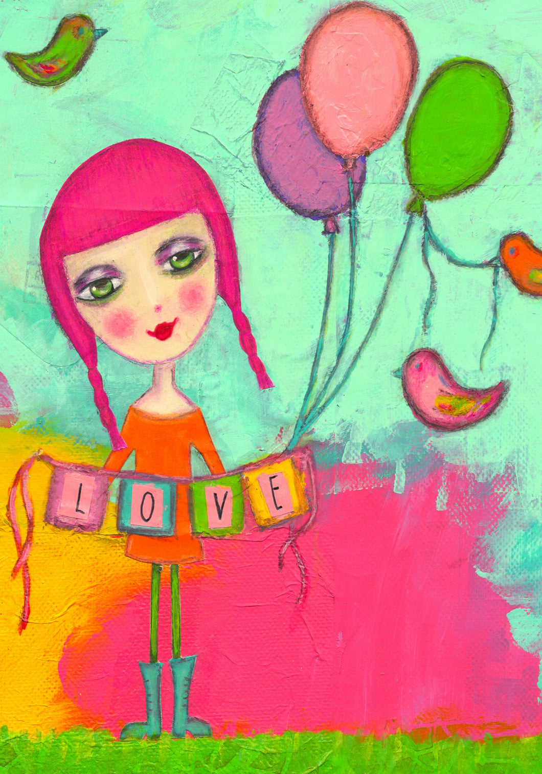 LOVE (Girl) A4 Size Art Print