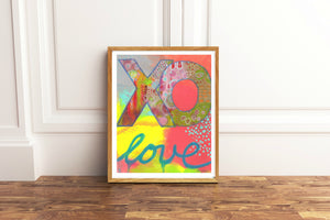 XO LOVE A4 Size Art Print