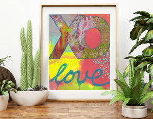 XO LOVE A4 Size Art Print